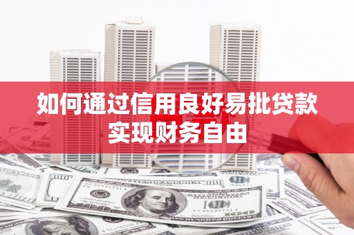 金牛如何通过信用良好易批贷款实现财务自由