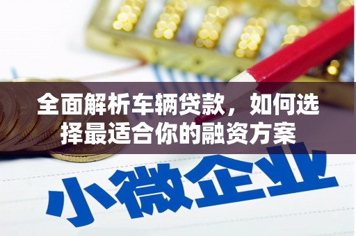 金牛全面解析车辆贷款，如何选择最适合你的融资方案