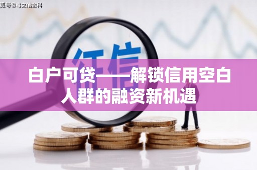金牛白户可贷——解锁信用空白人群的融资新机遇